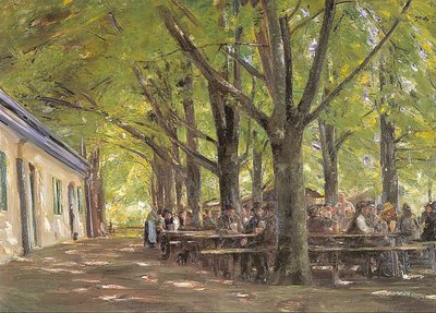 Biergarten in Brannenburg door Max Liebermann